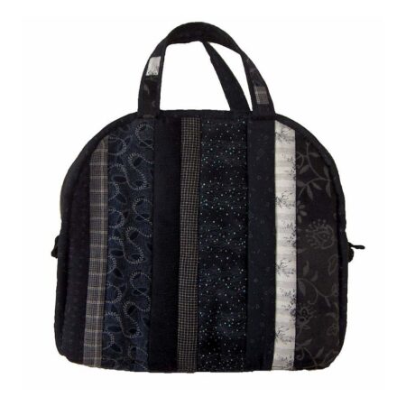 Toiletry bag with black stripes