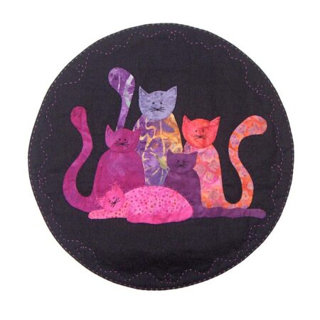 Pattern – Round tray mat with cats
