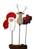 3 Christmas items on a stick