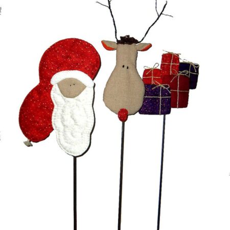 3 Christmas items on a stick