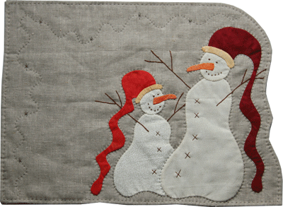 Placemat with 2 snowmen