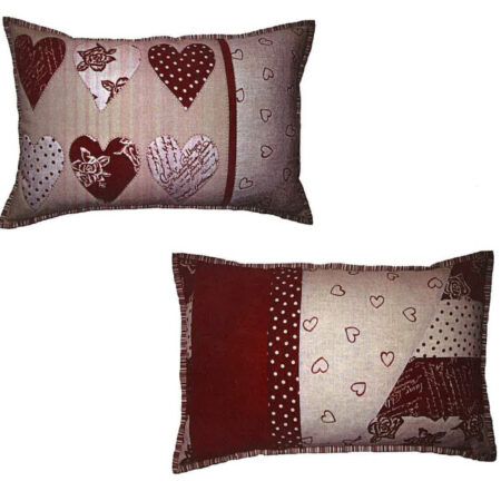 Christmas pillow with hearts