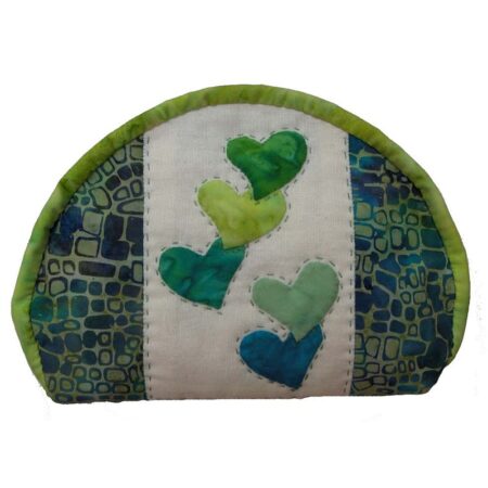 Pattern – Purse with hearts in blue/green