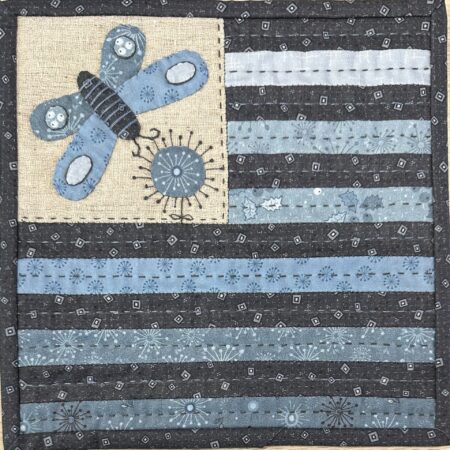 Striped Blue mug rug