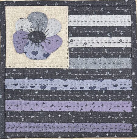 Striped Purple mug rug